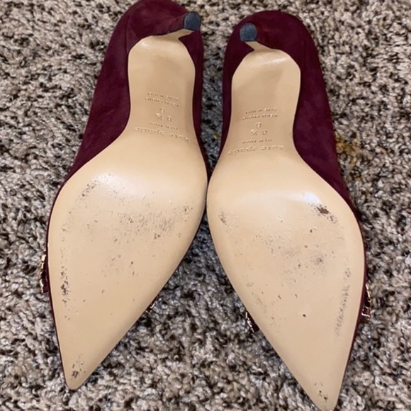 SOLD❗️Kate Spade suede Burgundy Pumps Heels 8.5 - Picture 8 of 9
